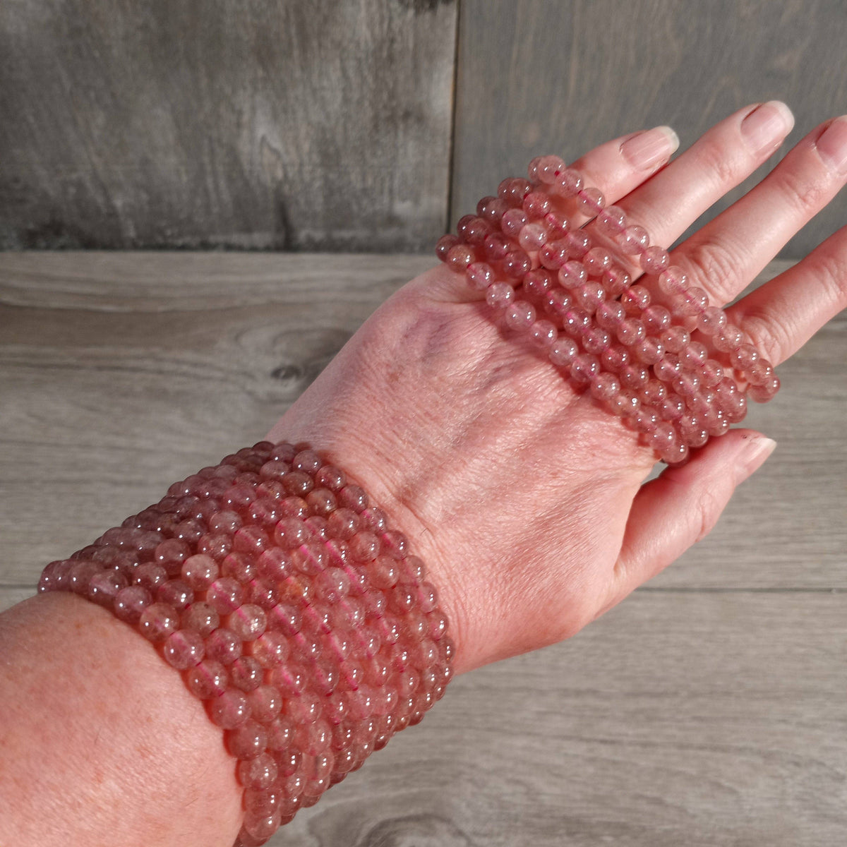 Gemstone Beaded Stretch Bracelet | 6mm Crystal Beads