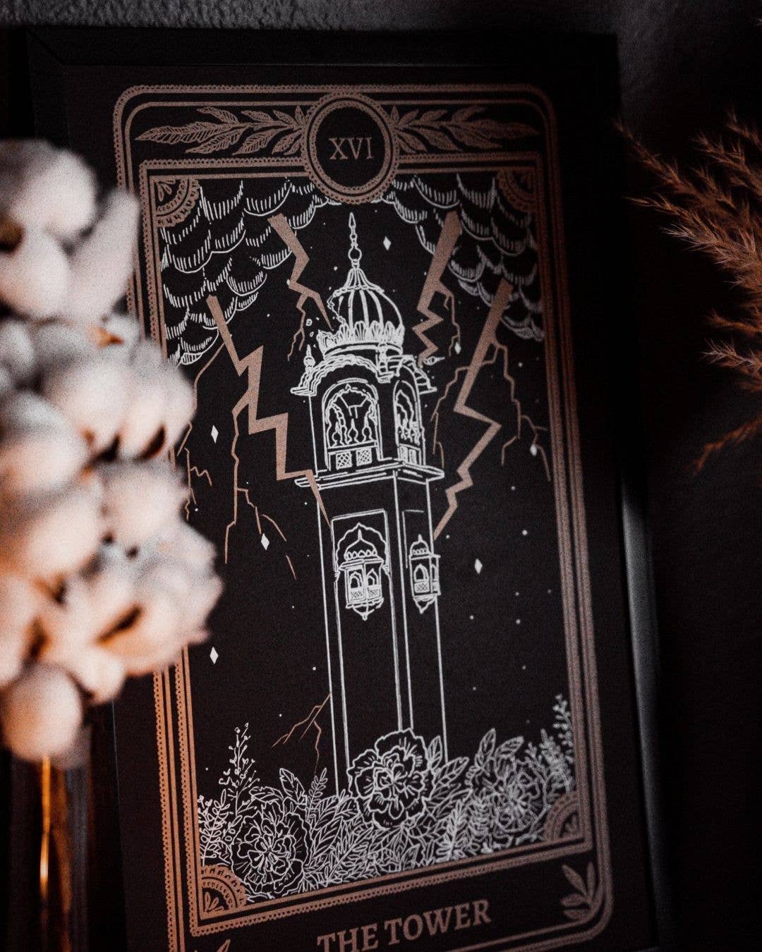 Marigold Tarot Print – The Tower | Amrit Brar