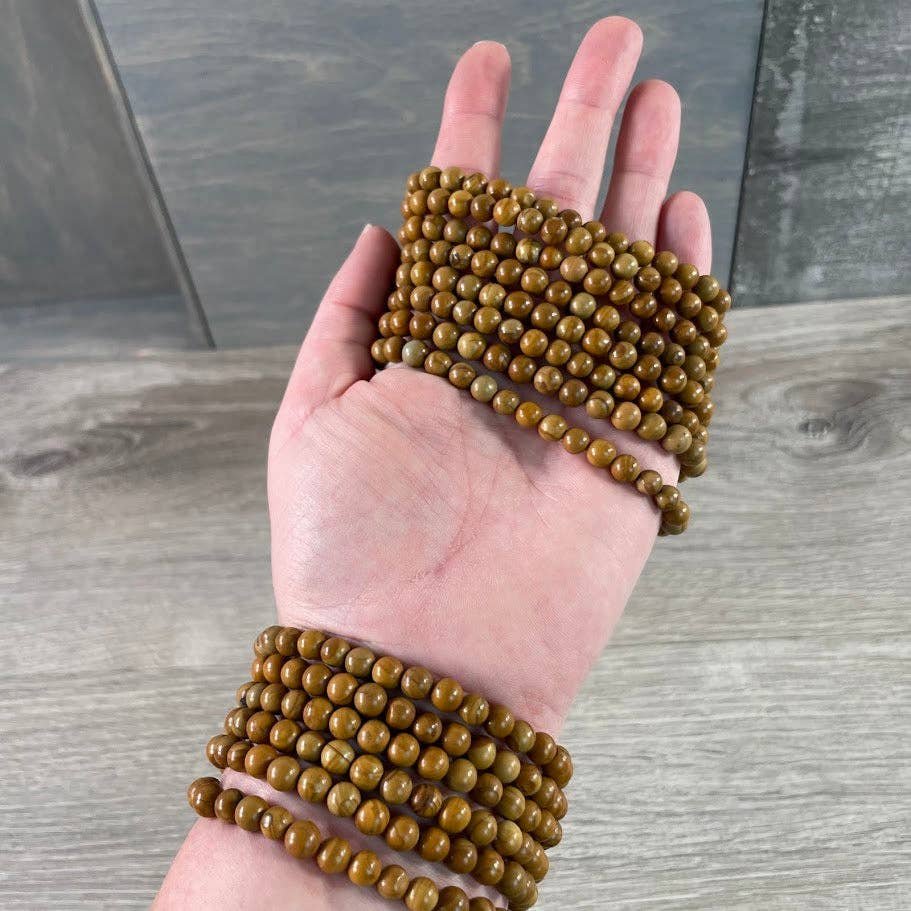 Gemstone Beaded Stretch Bracelet | 6mm Crystal Beads