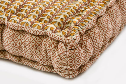 Block Print Square Meditation Cushion | Jaipur Velvet Craft