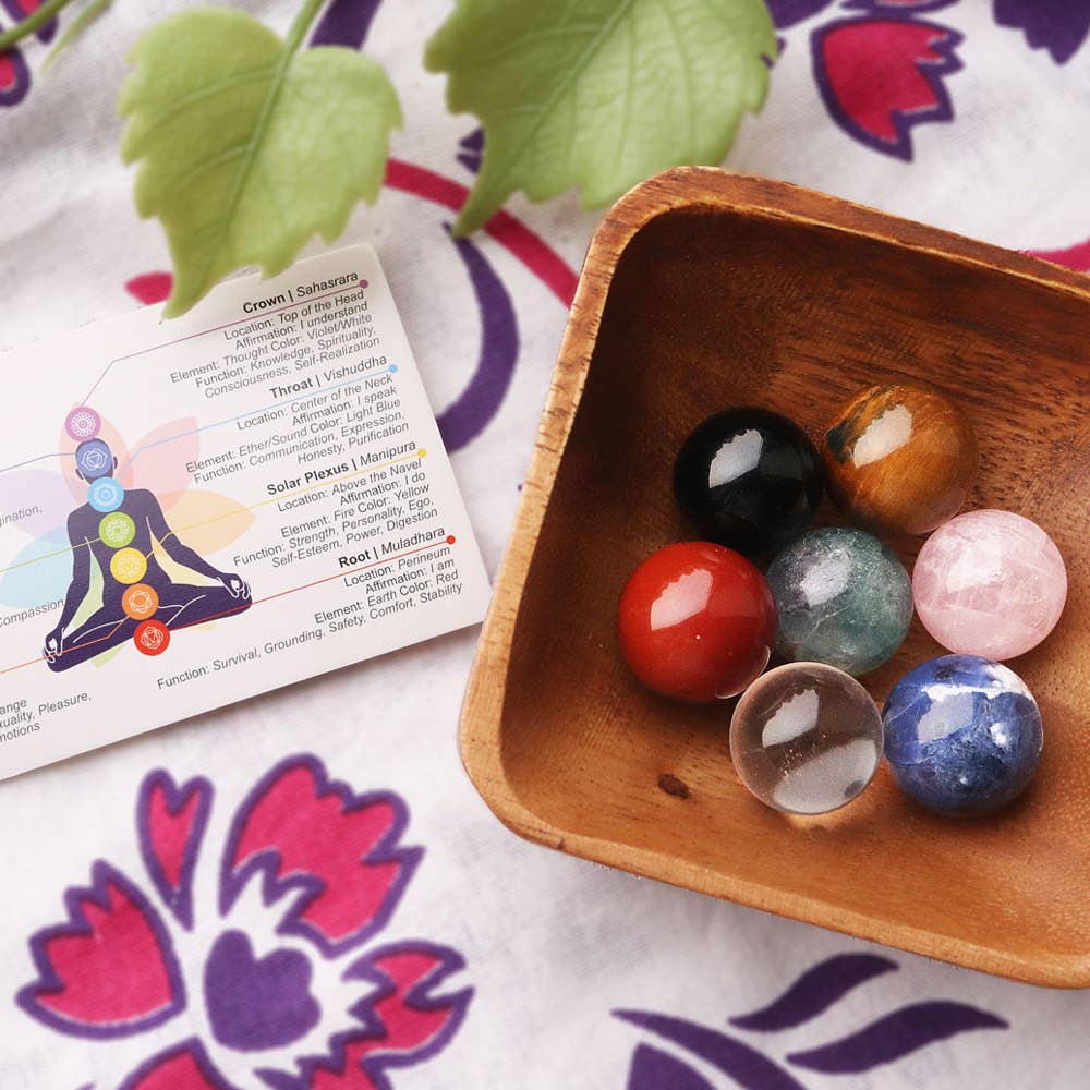 Chakra Crystal Sphere Kit | Seven 20mm Crystal Sphere Set