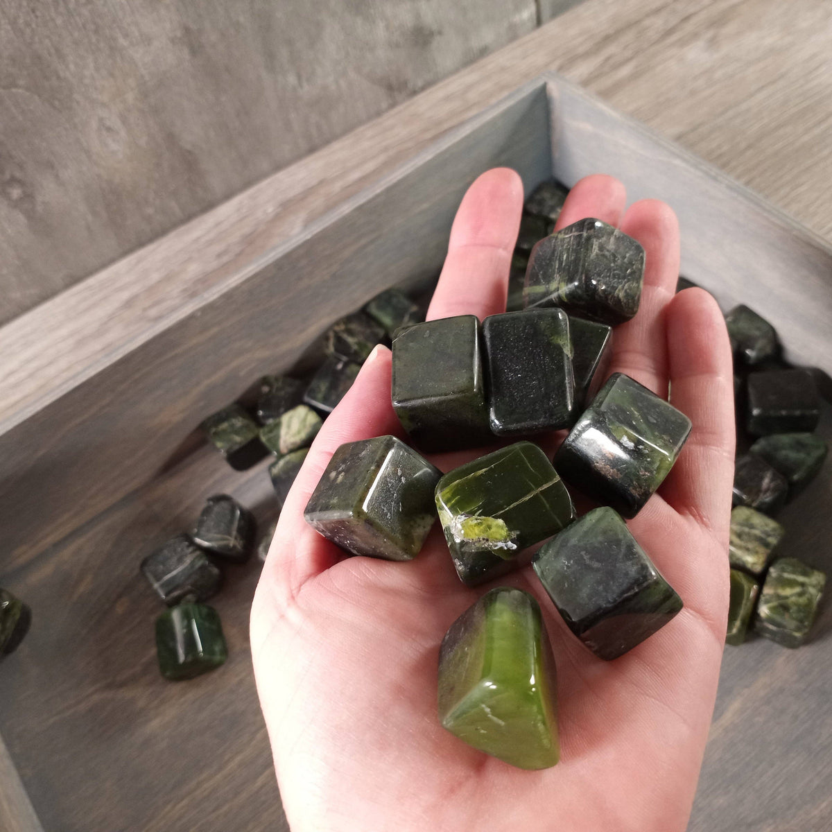 Nephrite Jade Tumbled Cubes | Pocket Stone for Harmony & Prosperity