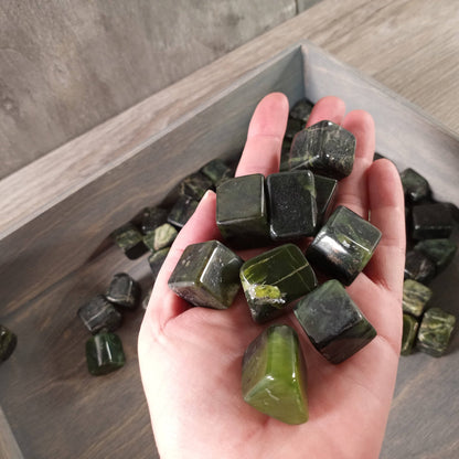 Nephrite Jade Tumbled Cubes | Pocket Stone for Harmony & Prosperity