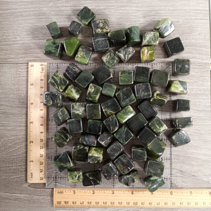 Nephrite Jade Tumbled Cubes | Pocket Stone for Harmony & Prosperity