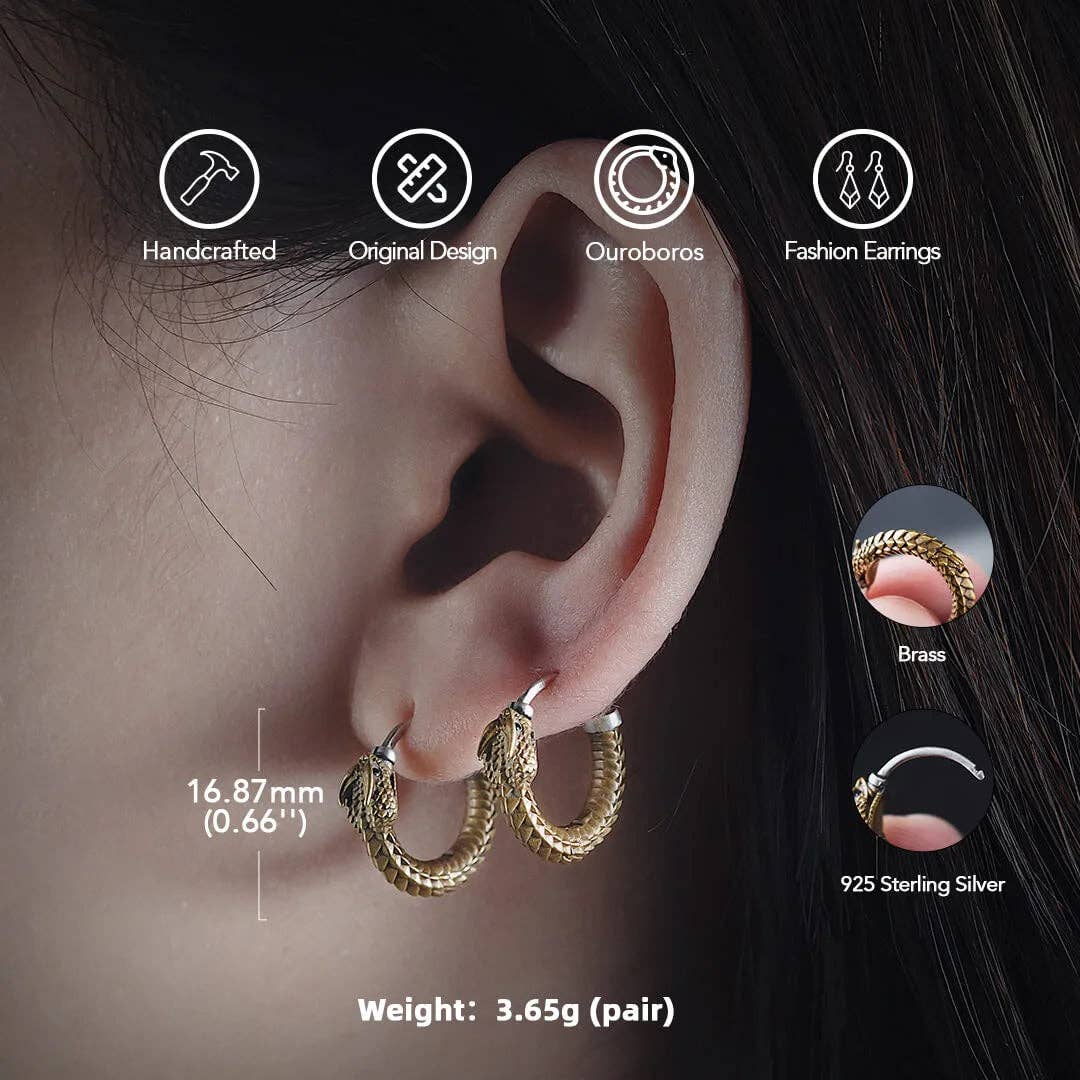 Ouroboros Snake Earrings | Coppertist.Wu