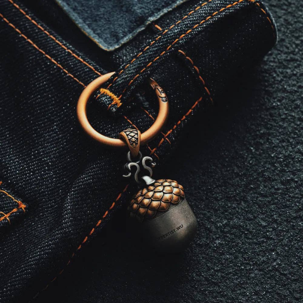 Acorn Capsule Pendant | Brass & White Bronze | Coppertist.Wu