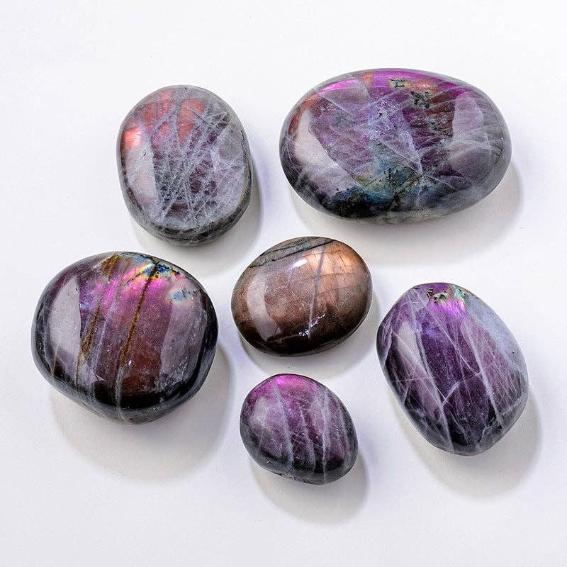 Purple Labradorite Palm Stone | Stone of Magic & Intuition