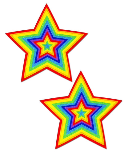 Velvet Rainbow Star Pasties | Festival Body Embellishment