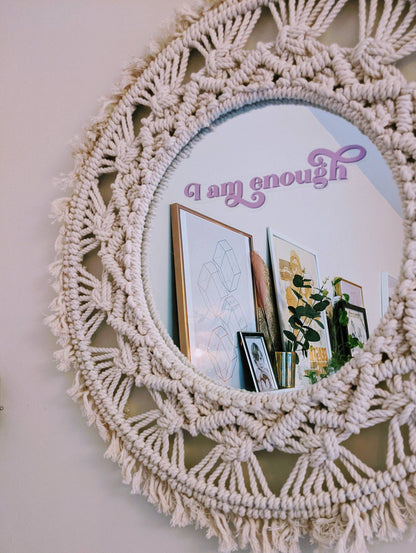 I Am Enough Mirror Decal | Reusable Affirmation Cling