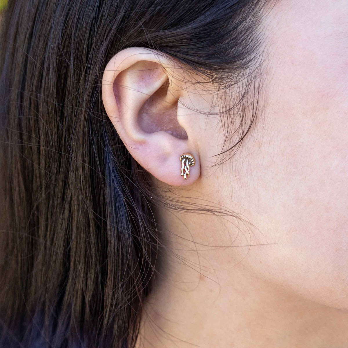 Jellyfish Post Earrings | Sterling Silver or Golden Bronze