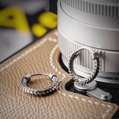 Snake Skin Earrings | Oxidized Silver | Coppertist.Wu