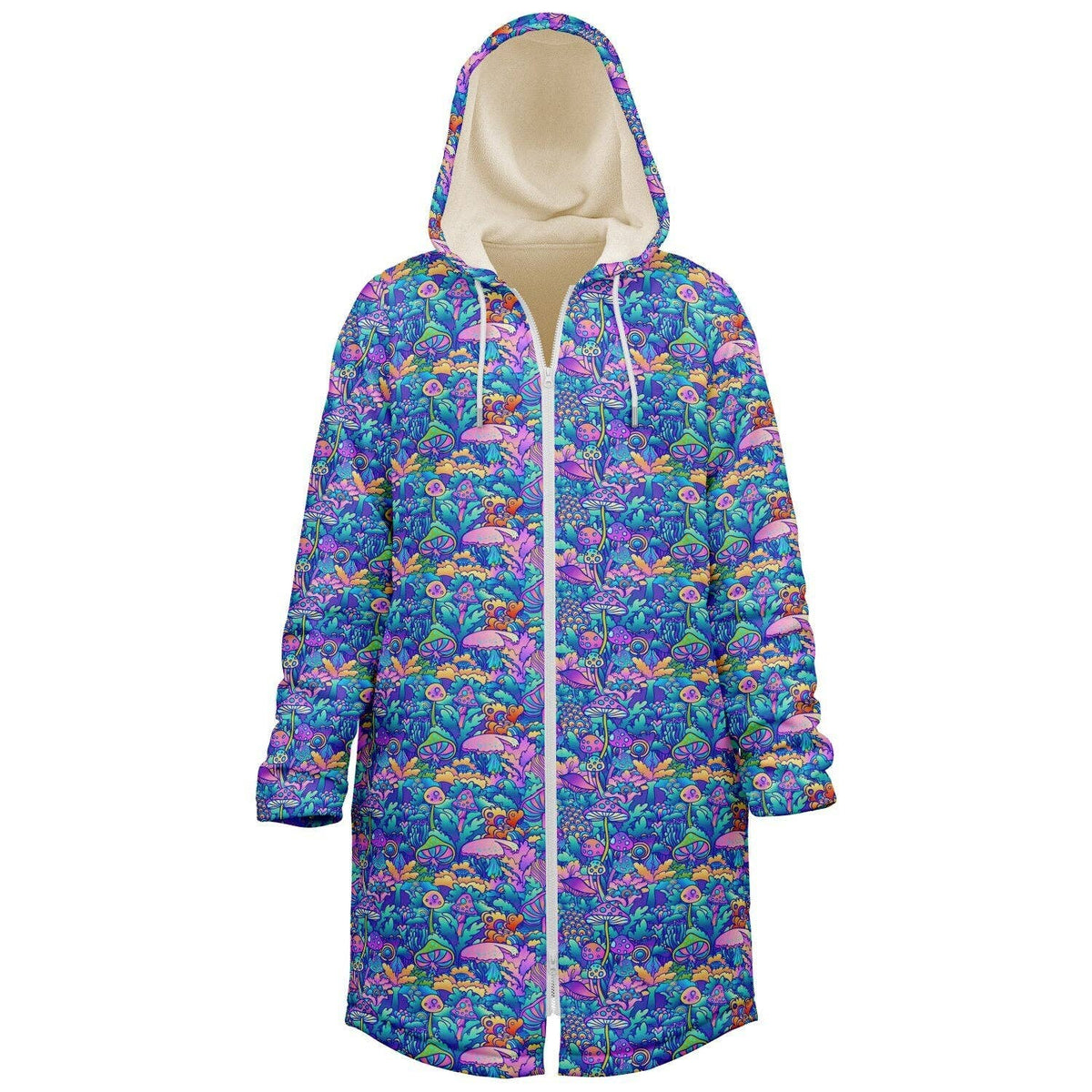 Psychedelic Mushrooms Zipper Cloak | Recycled Performance Fleece | Manifestie