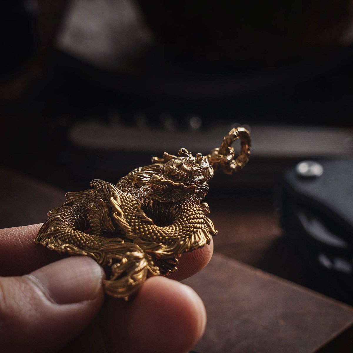 Oriental Dragon Pendant | Solid Brass | Coppertist.Wu