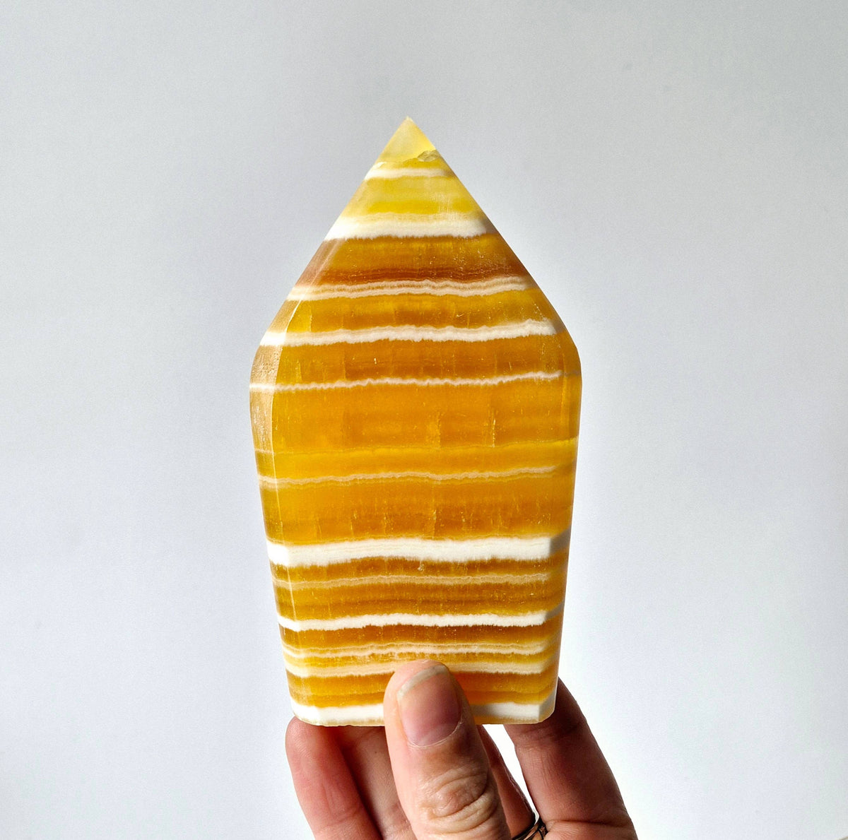 Yellow Calcite Teardrop Flame | Polished Crystal for Confidence