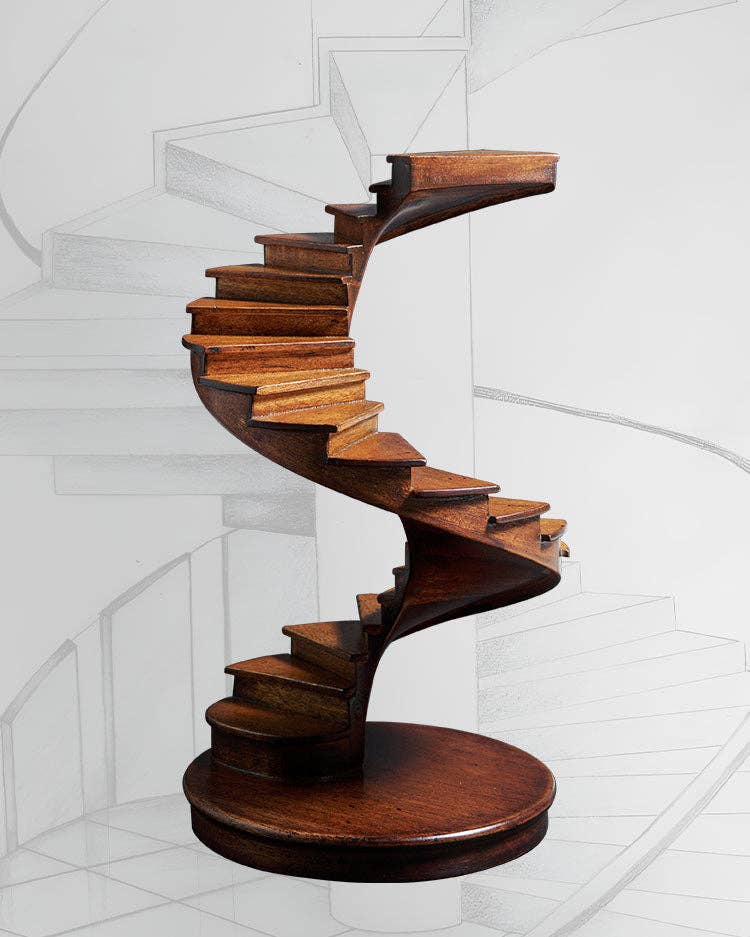 Spiral Stair Sculpture | Handcrafted Wooden Sculpture