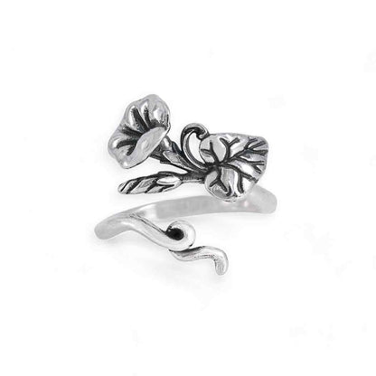 Birth Flower Rings | Sterling Silver Adjustable
