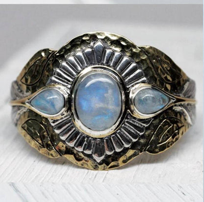 Rebirth Cuff | Moonstone, Sterling Silver & Brass | Bahgsu Jewels