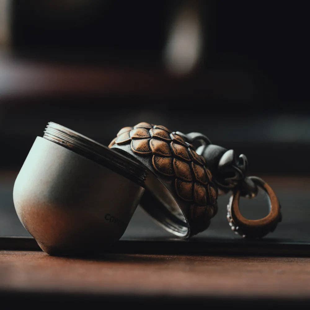 Acorn Capsule Pendant | Brass & White Bronze | Coppertist.Wu