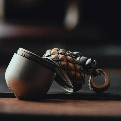 Acorn Capsule Pendant | Brass & White Bronze | Coppertist.Wu