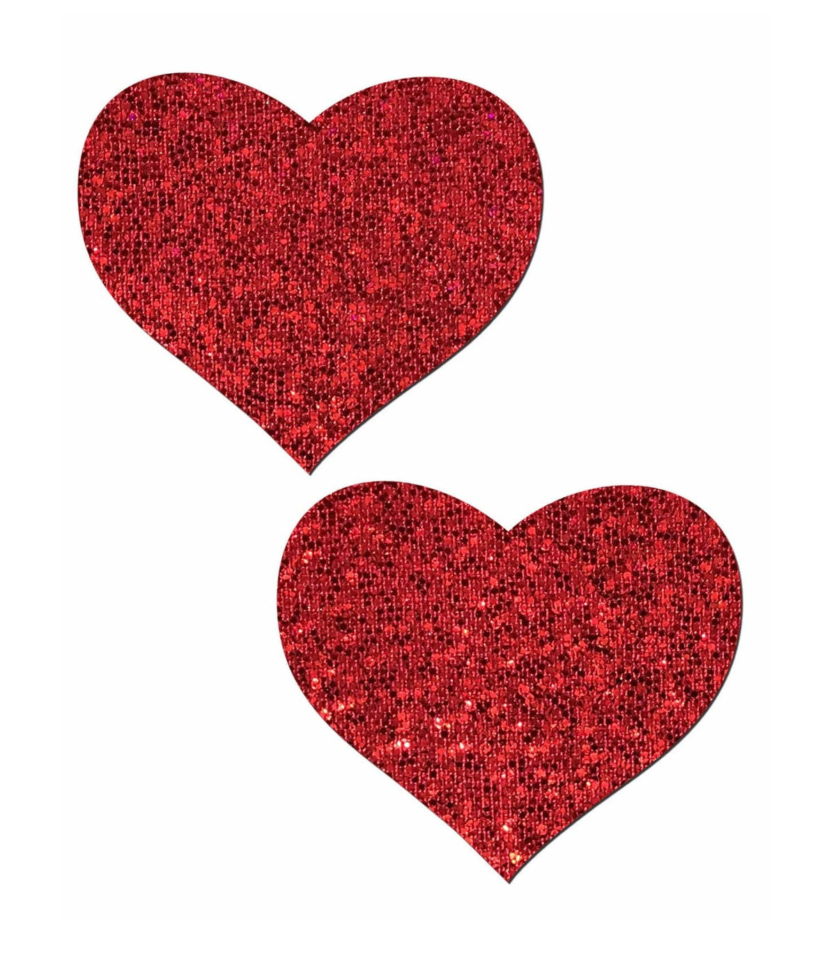 Red Glitter Heart Pasties | Festival Body Embellishment