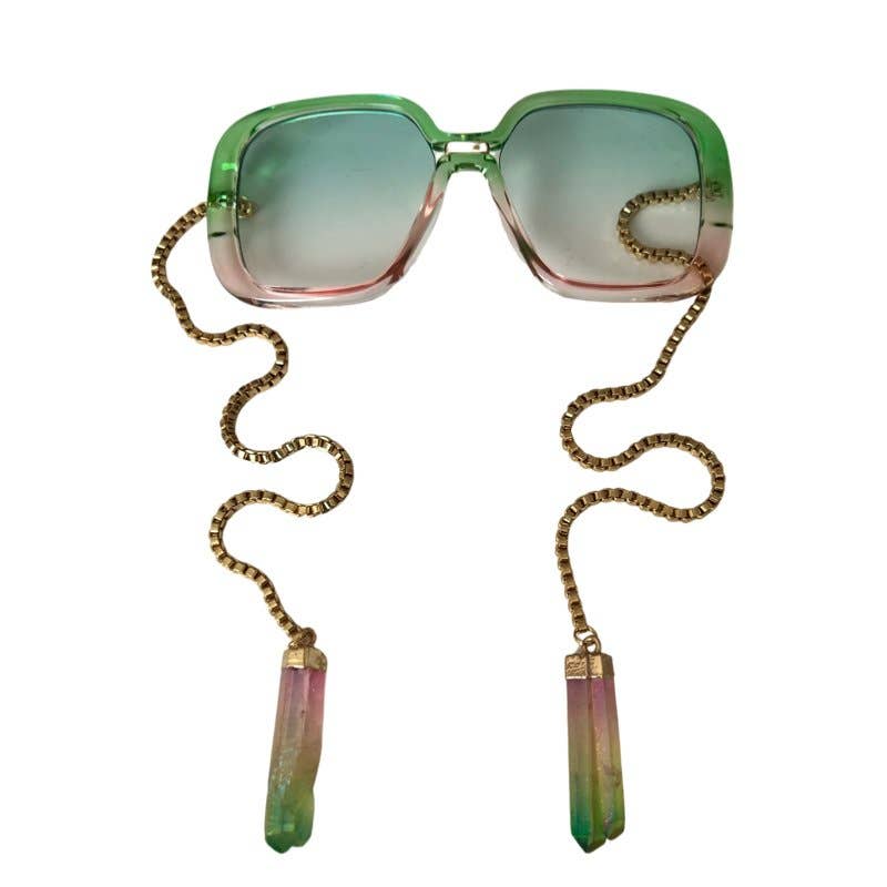 Watermelon Sugar | Armless Sunglasses with Aura Crystal