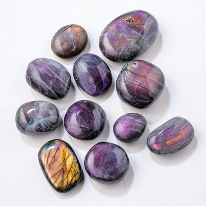 Purple Labradorite Palm Stone | Stone of Magic & Intuition