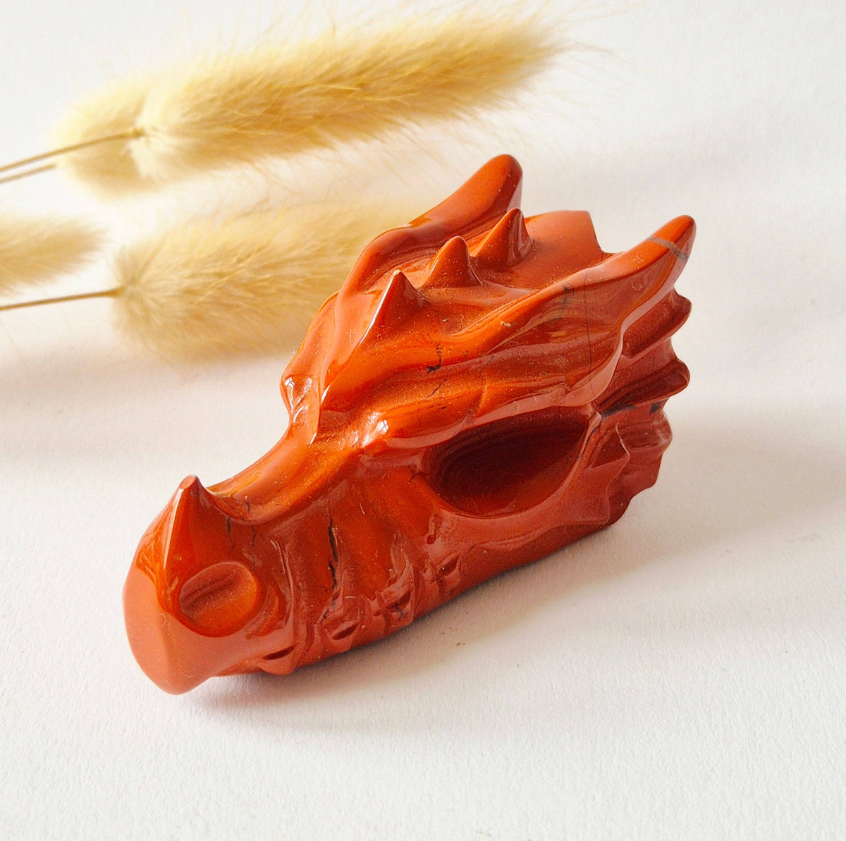 Red Jasper Dragon Skull – 7.5 cm (Halloween collection)