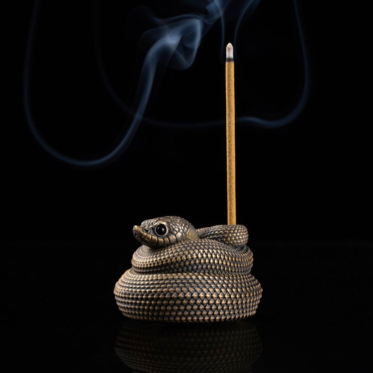Hognose Snake Incense Holder | Sculptural Brass | Coppertist.Wu
