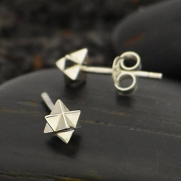 Merkaba Post Earrings | Sterling Silver or Bronze