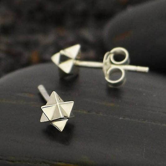 Merkaba Post Earrings | Sterling Silver or Bronze