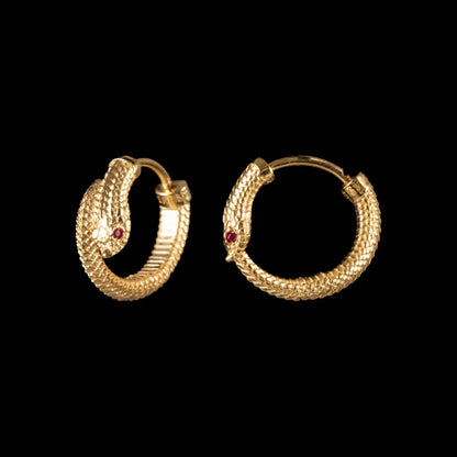 Hognose Snake Hoop Earrings | Curious Serpent Hoops | Coppertist.Wu