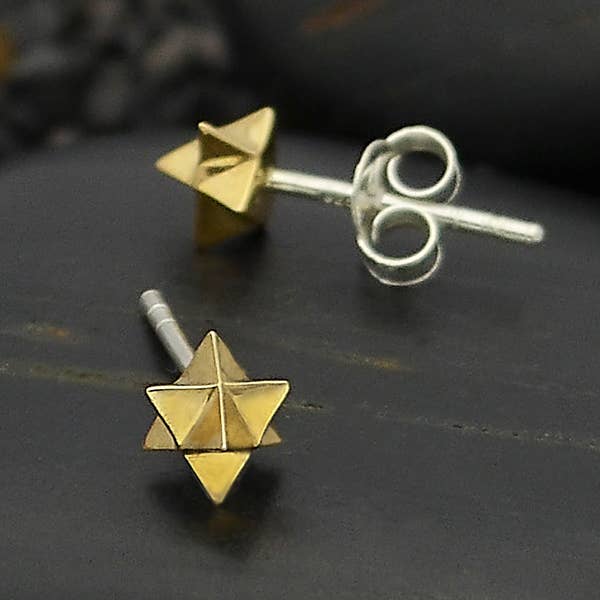 Merkaba Post Earrings | Sterling Silver or Bronze
