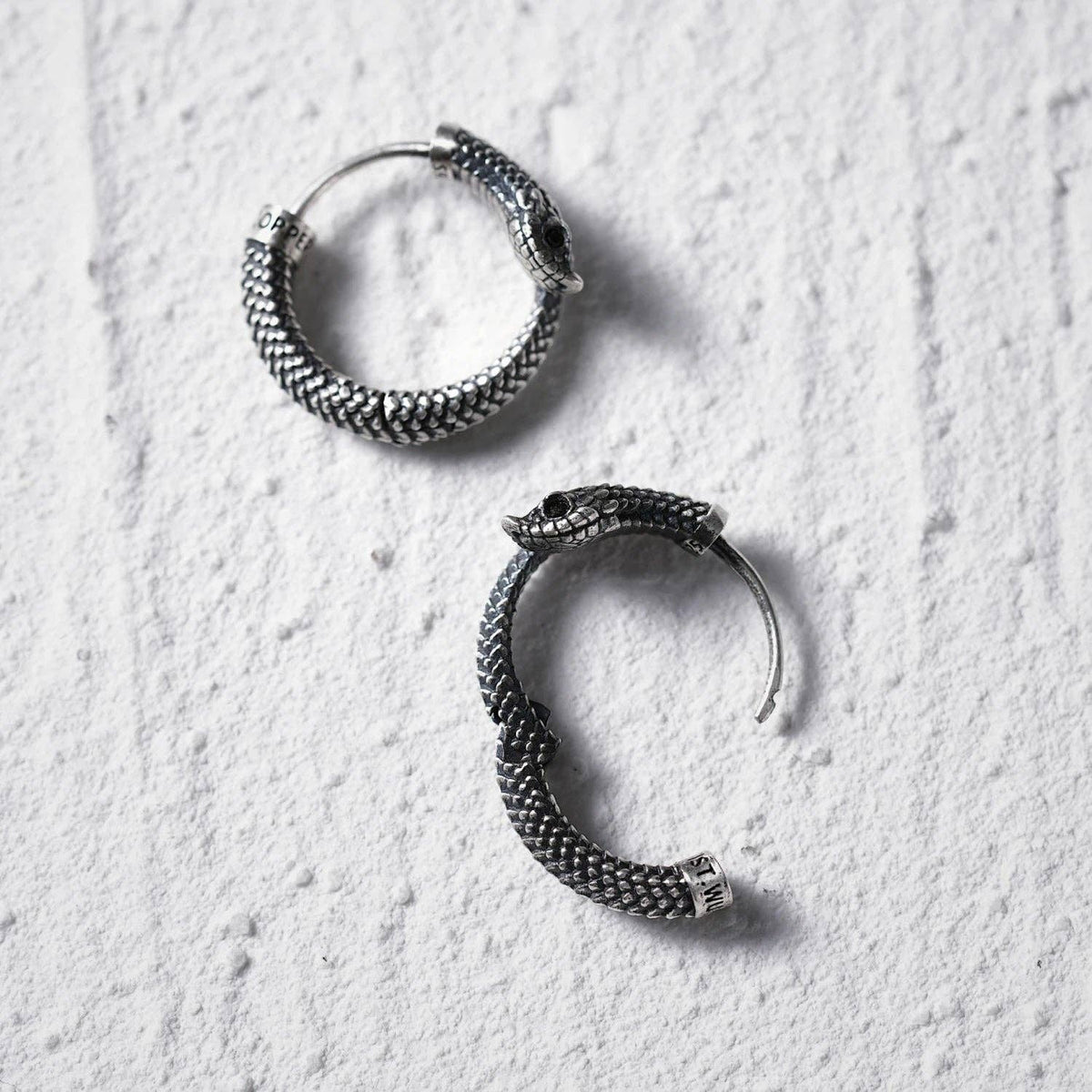 Hognose Snake Hoop Earrings | Curious Serpent Hoops | Coppertist.Wu