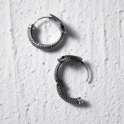 Hognose Snake Hoop Earrings | Curious Serpent Hoops | Coppertist.Wu