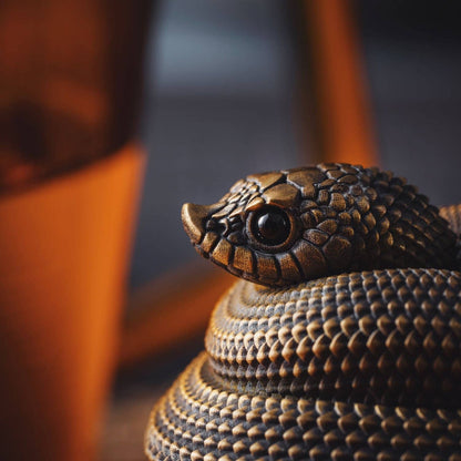 Hognose Snake Incense Holder | Sculptural Brass | Coppertist.Wu