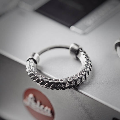 Snake Skin Earrings | Oxidized Silver | Coppertist.Wu