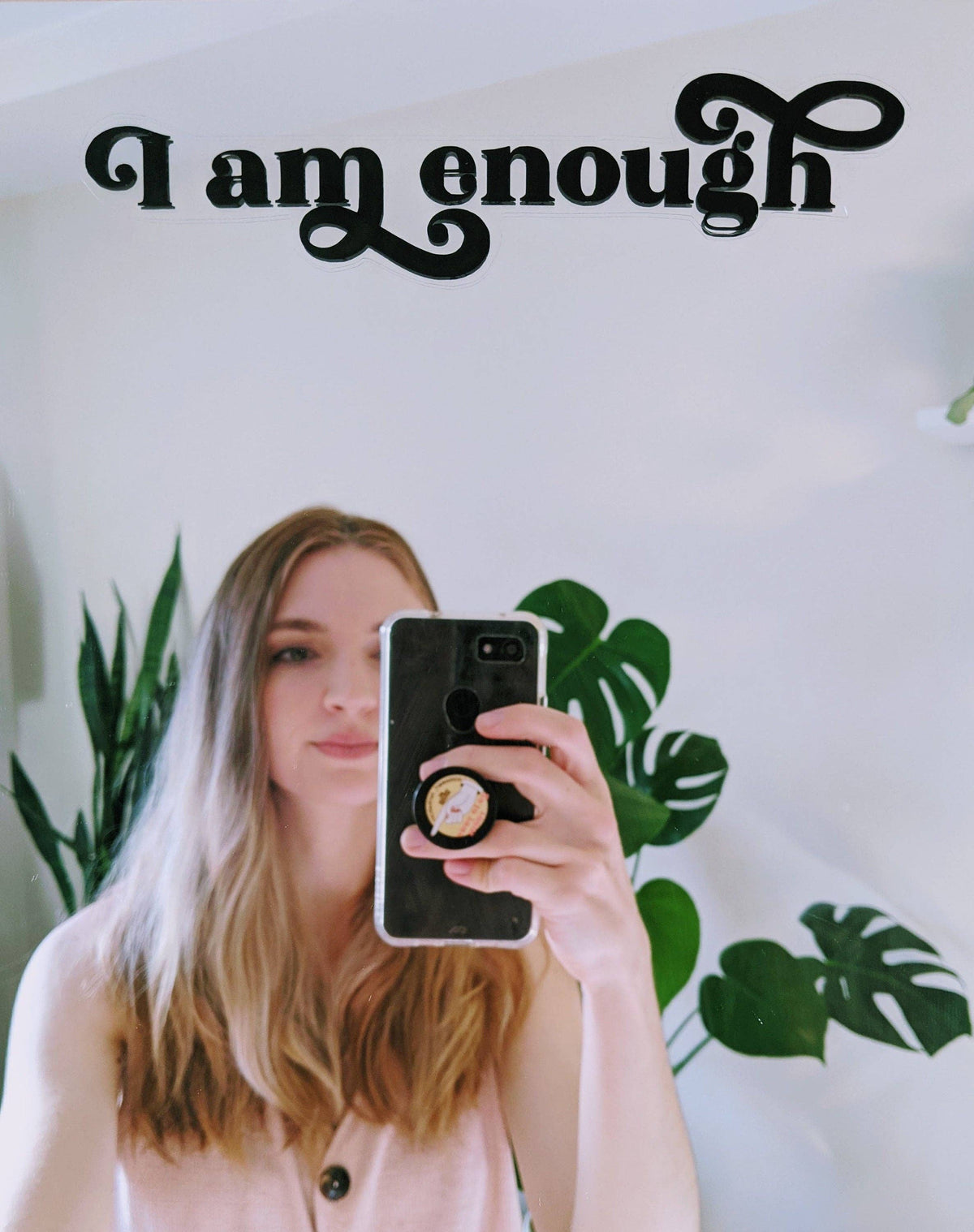 I Am Enough Mirror Decal | Reusable Affirmation Cling