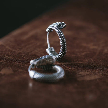 Hognose Snake Hoop Earrings | Curious Serpent Hoops | Coppertist.Wu