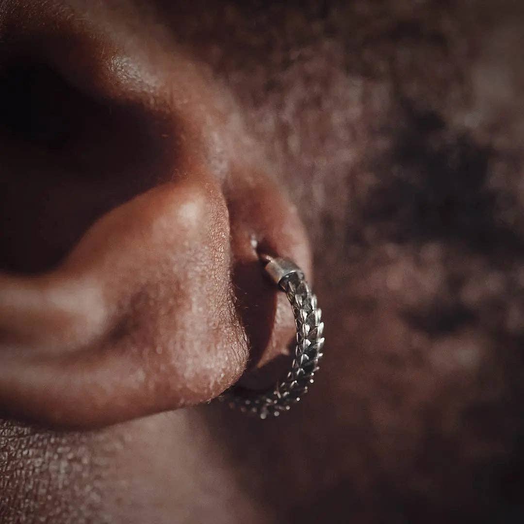 Snake Skin Earrings | Oxidized Silver | Coppertist.Wu