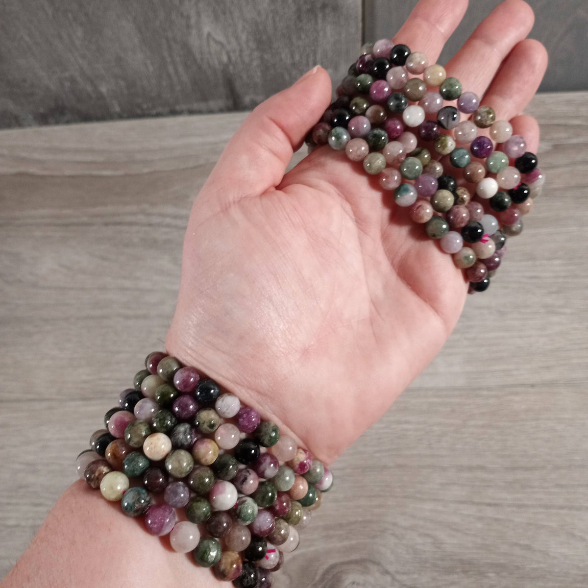 Gemstone Beaded Stretch Bracelet | 6mm Crystal Beads