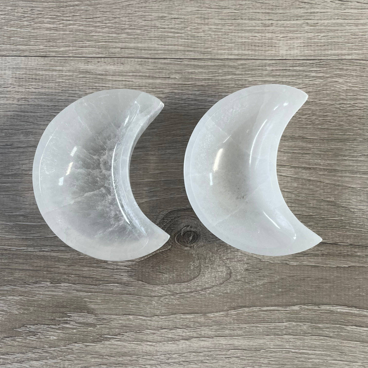 Selenite Heart & Moon Bowls | Crystal Charging Dish