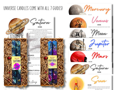 Planetary Magic Candle Pair | Natural Beeswax