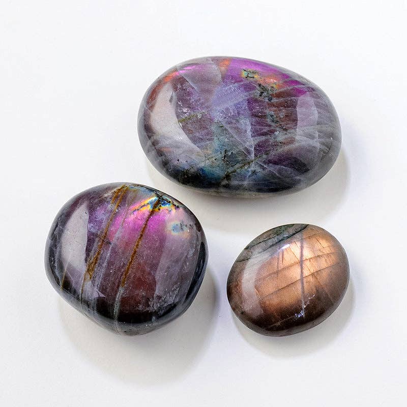 Purple Labradorite Palm Stone | Stone of Magic & Intuition