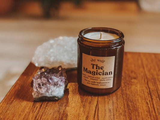 The Magician Tarot Inspired Soy Candle | Cinnamon, Cypress & Vetiver