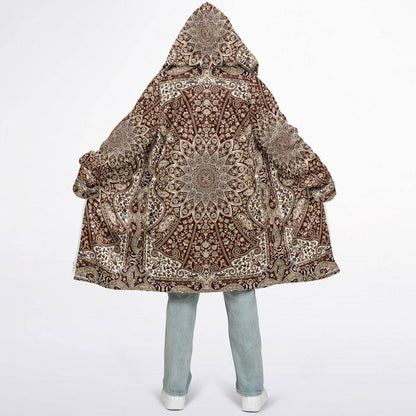 Classic Red Persian Carpet Zipper Cloak | Recycled Performance Fleece | Manifestie