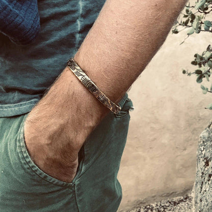 Light Waves Cuff | Men, Handcrafted Metal | Bahgsu Jewels