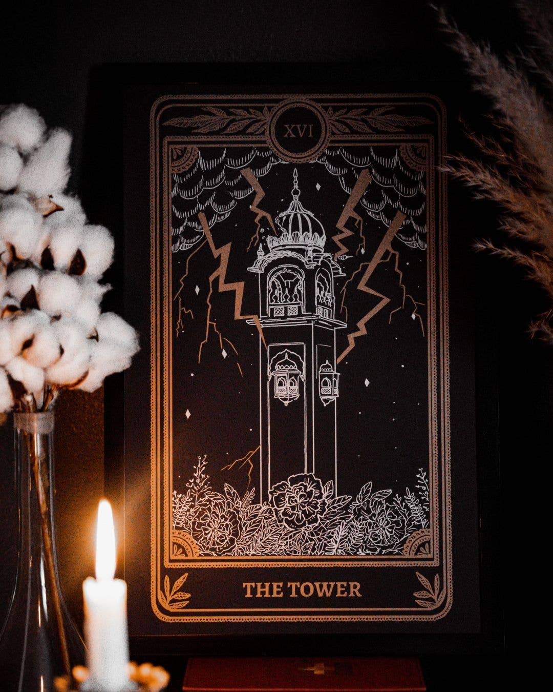 Marigold Tarot Print – The Tower | Amrit Brar