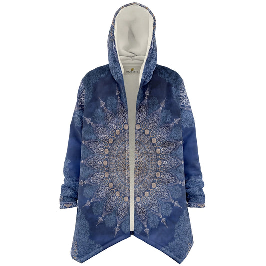 Radial Blue Persian Zipper Cloak | Recycled Polyester Fleece | Manifestie