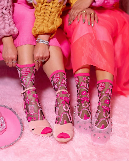 Disco Barbie | Sheer Crew Socks