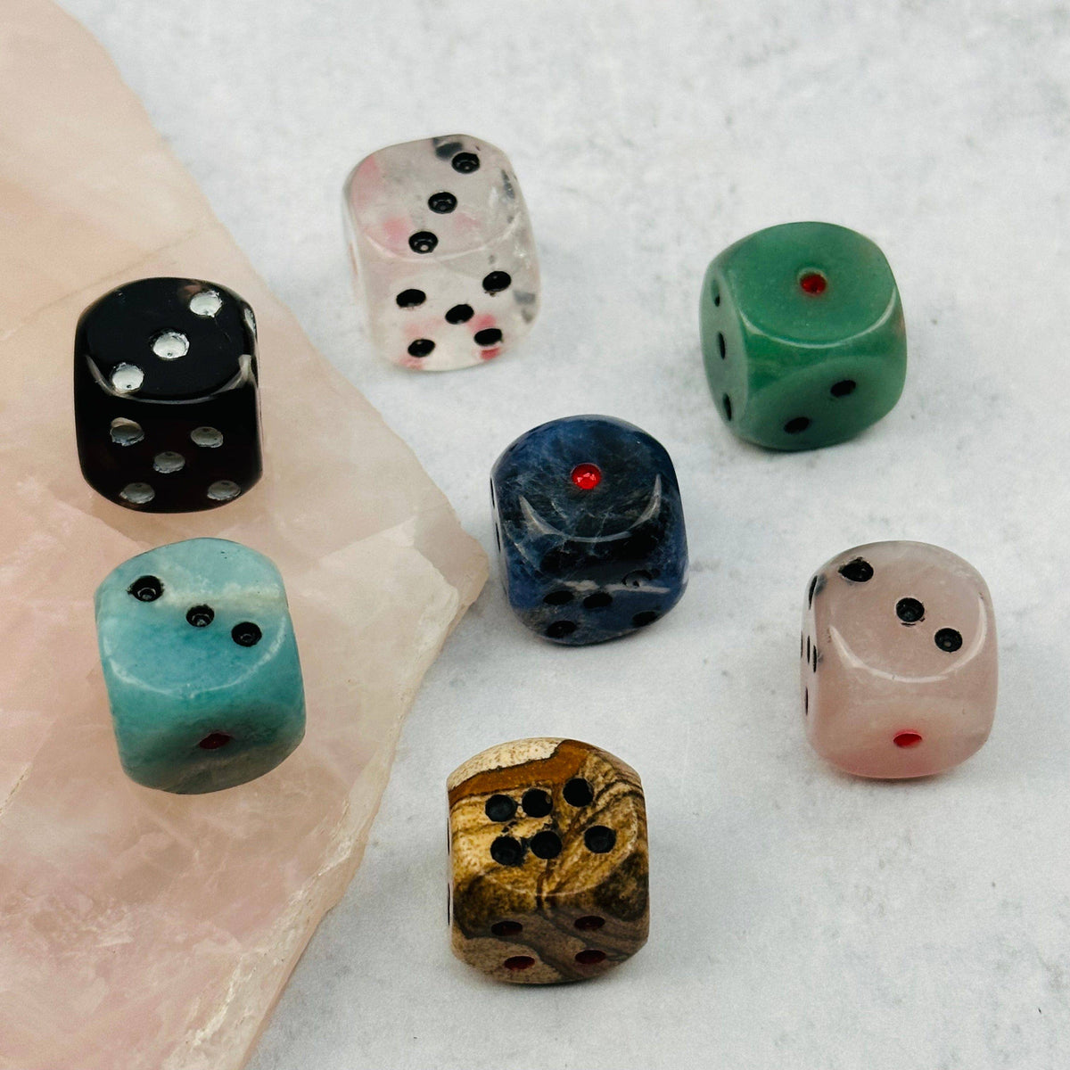 Sodalite Crystal Gemstone Dice | Hand-Carved Gaming Die